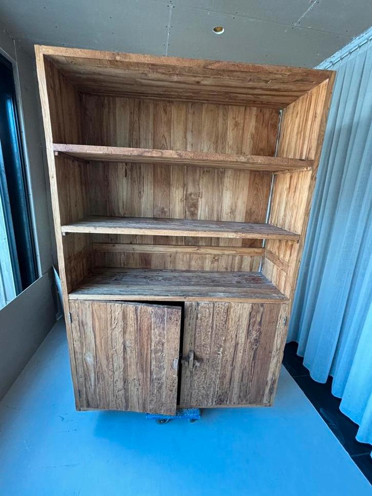 Teak kast, Huis en Inrichting, Kasten | Boekenkasten, Gebruikt, 100 tot 150 cm, 200 cm of meer, 25 tot 50 cm, Ophalen