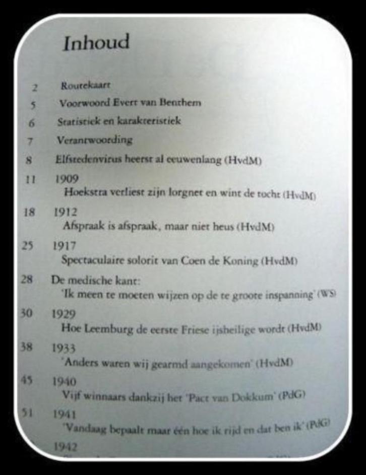 De Elfstedentocht 1909-1985, Boeken, Geschiedenis | Stad en Regio, Zo goed als nieuw, 20e eeuw of later, Ophalen of Verzenden