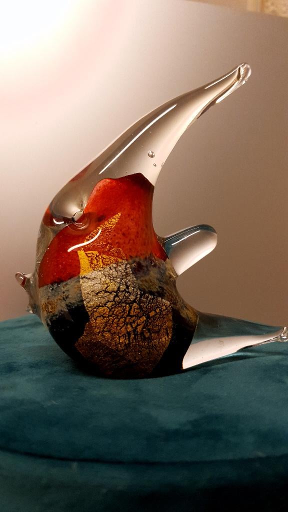 Unieke Maanvis Murano Gesigneerd – Prachtige Heldere Kleuren, Antiek en Kunst, Ophalen of Verzenden