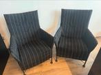 Montis Charly fauteuils.  2x met zwarte / krijtstreep stof, Ophalen of Verzenden, Gebruikt, Stof, 50 tot 75 cm