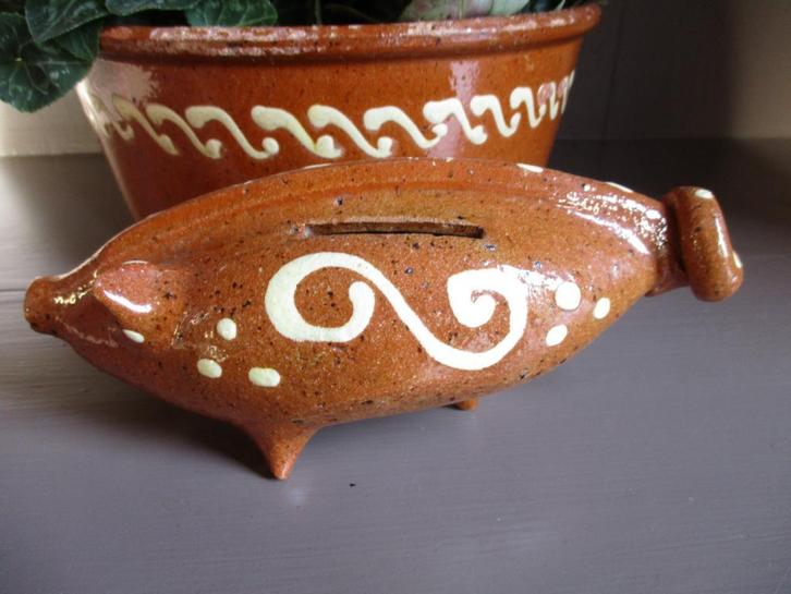 Workumer aardewerk pannenkoek spaarvarken, Antiek en Kunst, Antiek | Keramiek en Aardewerk, Ophalen of Verzenden