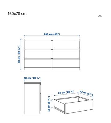 Ikea Malm ladekast - Zes lades - afbeelding 3