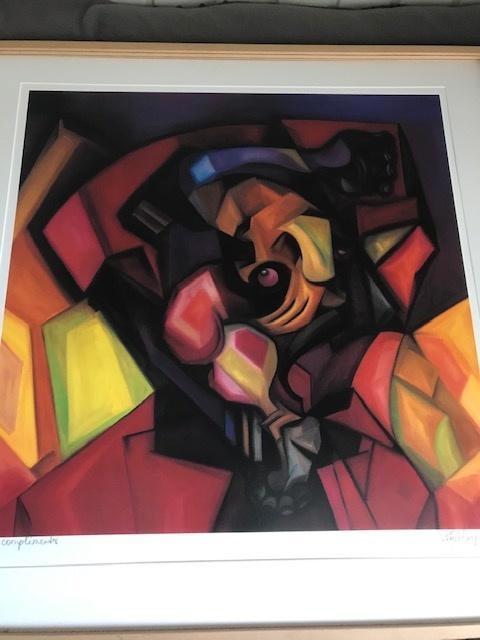 Zeefdruk "With Compliments' ...Patty Harpenau (1959 - ), Antiek en Kunst, Kunst | Litho's en Zeefdrukken, Ophalen