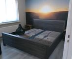 Ledikant/bedframe zonder lattenbodem Goossens 180 x 200 cm., Ophalen, Gebruikt, Bruin, Tweepersoons