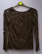 Mango feestelijke top zwart vol met kralen / gaas XS 44097, Kleding | Dames, Mango, ., Zwart, Ophalen of Verzenden