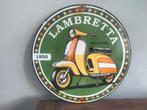 Emaille reclamebord lambretta scooter, Ophalen of Verzenden, Gebruikt, Reclamebord
