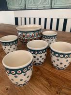 Pools servies Bunzlau plantenpot pot koffiekop kopjes, Ophalen of Verzenden, Zo goed als nieuw, Overige stijlen, Kop(pen) en/of Schotel(s)