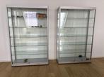SDB Vitrine GPC 1200 zilver met LED plafondspots, Ophalen, 100 tot 150 cm, Zo goed als nieuw, Glas