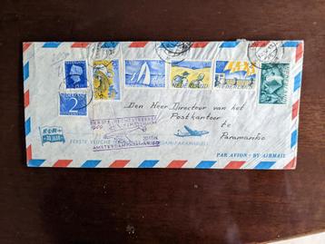 SURINAME 1949; Luchtpostenv. 1e Lijnvlucht A'dam- Paramaribo beschikbaar voor biedingen
