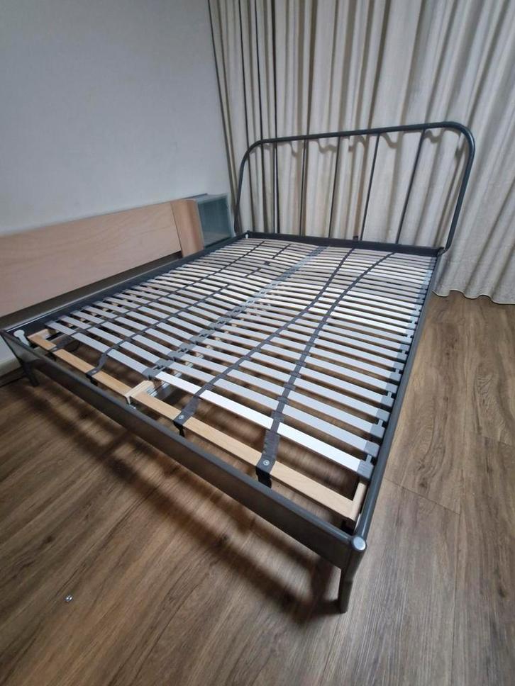 Ikea tweepersoonsbed 160x200, Huis en Inrichting, Slaapkamer | Bedden, Zo goed als nieuw, Tweepersoons, 160 cm, 200 cm, Metaal