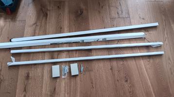 Nieuwe 2 stabilisatorstangen 125 cm + 2 glasklemmen  beschikbaar voor biedingen