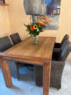 Teak houten eet tafel 160x90 cm, Ophalen, Teakhout, 50 tot 100 cm, 150 tot 200 cm