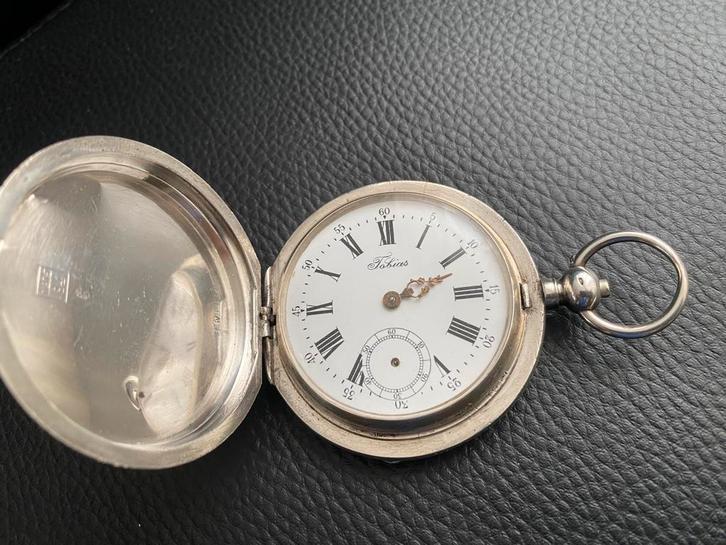 Antiek grote massief zilveren savonet zakhorloge., Sieraden, Tassen en Uiterlijk, Horloges | Antiek, Zakhorloge, Overige merken