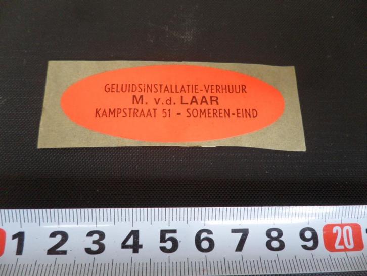 sticker  someren-eind geluidsinstallatie verhuur m vd laar *, Verzamelen, Stickers, Zo goed als nieuw, Bedrijf of Vereniging, Ophalen