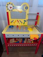 Jouéco Houten Gereedschapstafel - Leerzaam Speelgoed, Ophalen, Gebruikt, Bouwen