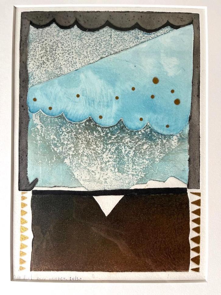Eric Visser - Abstracte compositie - Ets, Ingelijst, Antiek en Kunst, Kunst | Schilderijen | Modern, Ophalen of Verzenden