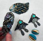 Vintage sieraden set 4 delig oorbellen haarclip armband, Sieraden, Tassen en Uiterlijk, Broches, Ophalen of Verzenden, Zo goed als nieuw