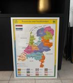 Poster kaart Nederland met provincies en hoofdsteden, Antiek en Kunst, Antiek | Schoolplaten, Ophalen