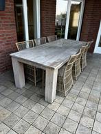 Jysk tuinset. 6 stoelen met kussens en 1 grote tafel, Ophalen, Gebruikt, Rechthoekig