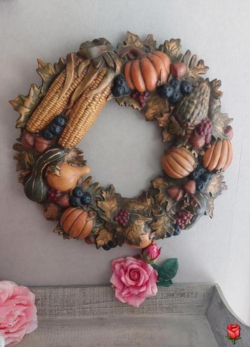 Prachtige herfst-krans van keramiek 39,5 cm beschikbaar voor biedingen