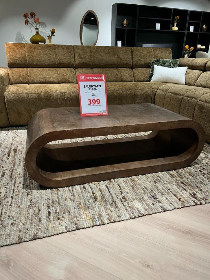 Salontafel Elora mangohout bruin, Huis en Inrichting, Tafels | Salontafels, Zo goed als nieuw, Minder dan 50 cm, 50 tot 100 cm