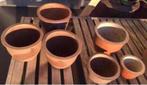 oud Hollandse kwaliteit terracotta gladde leuke bloempotten, Tuin en Terras, Bloempotten, Rond, Zo goed als nieuw, Terracotta