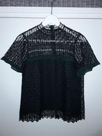 Zara Woman Donkergroen Kanten Top Maat S, Verzenden, Zara, Nieuw, Groen
