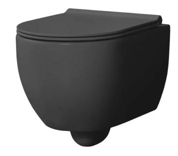 Xenz Gio randloos toilet 52cm zwart mat incl. toiletzitting beschikbaar voor biedingen