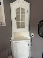 Witte hoekkast met glazen deur, Ophalen, Gebruikt, 50 tot 100 cm, 150 tot 200 cm