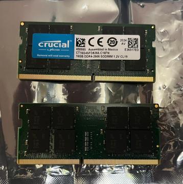 Crucial 32GB DDR4-2666 SODIMM (2x16GB) beschikbaar voor biedingen