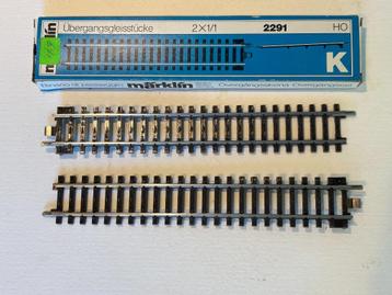 NIEUW 2 Märklin 2291 overgangsrails van K naar M rails beschikbaar voor biedingen