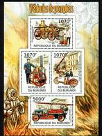 burundi 2012 pf blok brandweer wagens auto cars auto, Ophalen of Verzenden, Postfris, Auto's