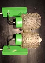 Retro vintage wandlampjes, Ophalen of Verzenden, Gebruikt, Glas