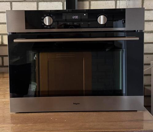 Pelgrim MAC524RVS combi magnetron/oven, Witgoed en Apparatuur, Ovens, Gebruikt, Inbouw, Oven, 45 tot 60 cm, 45 tot 60 cm, Hete lucht