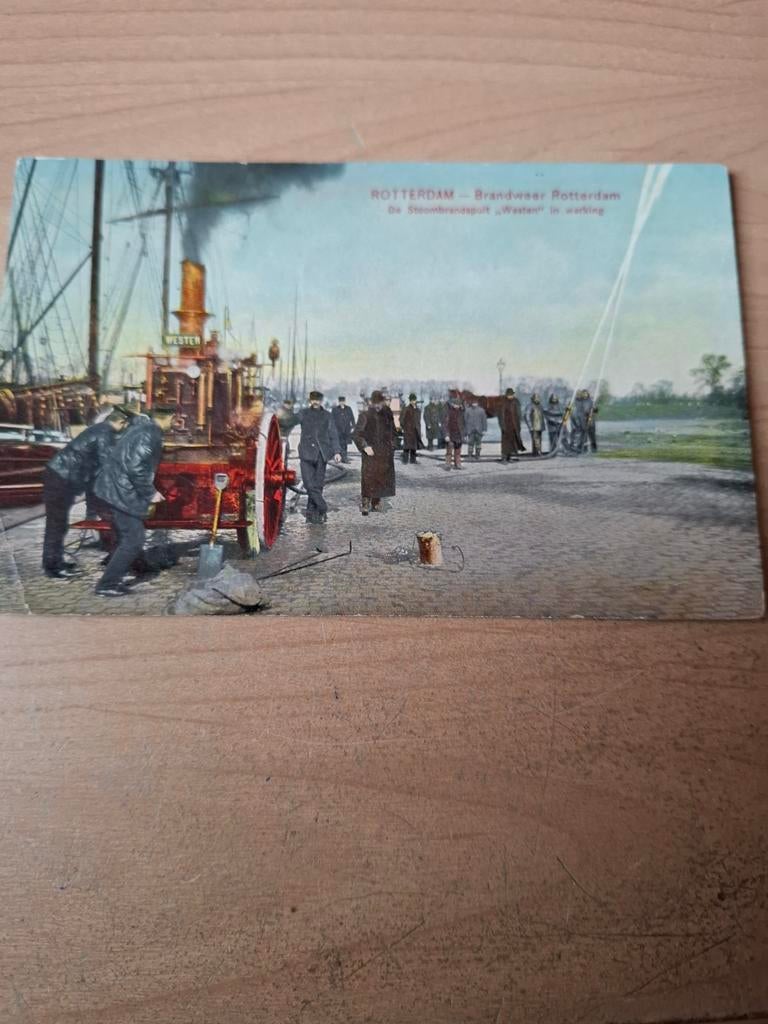 Oude ansichtkaart Rotterdam Brandweer, Ophalen of Verzenden, Voor 1920, Gelopen, Zuid-Holland