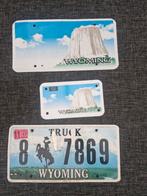 Kentekenplaat SET USA Wyoming 3 nummerborden nummerplaten WY, Verzamelen, Ophalen of Verzenden, Gebruikt, Auto's