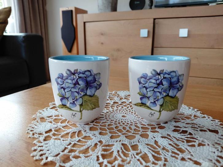 Jet by ter Steege Mokken Hortensia ZGAN, Huis en Inrichting, Keuken | Servies, Zo goed als nieuw, Kop(pen) en/of Schotel(s), Overige stijlen