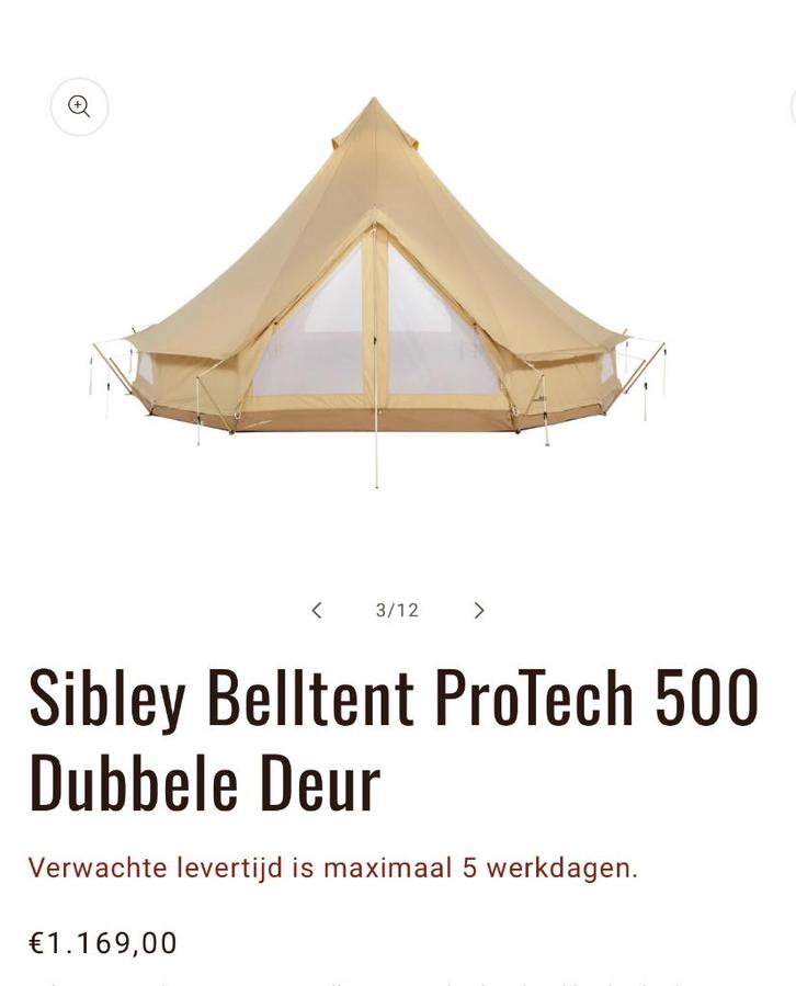 Canvascamp bell 500, Caravans en Kamperen, Tenten, tot en met 6, Zo goed als nieuw, Ophalen of Verzenden