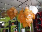 oranje kunststof schijven hanglamp jaren 60 70 design retro, Huis en Inrichting, Lampen | Hanglampen, Gebruikt, 50 tot 75 cm, Jaren 70 space age design vintage retro 1970s seventies