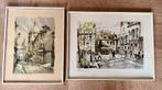 Twee vintage prenten van Parijs, Antiek en Kunst, Ophalen of Verzenden