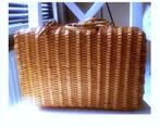 vintage bruin riet/handkoffer/omvang; 35 cm, Sieraden, Tassen en Uiterlijk, Koffers, Overige materialen, Gebruikt, Minder dan 50 cm