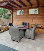 Tuinset wicker grijs/bruin, Tuin en Terras, Tuinsets en Loungesets, Ophalen, Zo goed als nieuw, Wicker, 4 zitplaatsen
