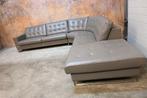 Als NIEUW! Leolux Cuno taupekleurige leren design hoekbank, LEolux, Leolux, Design, Hoekbank