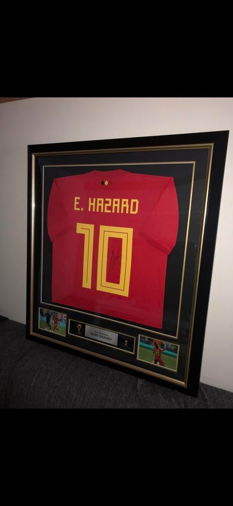 Gesigneerd Eden Hazard shirt in lijst, Ophalen of Verzenden, Zo goed als nieuw, Buitenlandse clubs, Shirt