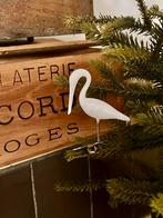 Antieke Opaline ooievaar Kerstbal Clip, Diversen, Kerst, Ophalen of Verzenden, Gebruikt