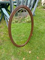antieke ovale spiegel met eikenhouten lijst, Antiek en Kunst, Antiek | Spiegels, Ophalen, Ovaal, Minder dan 50 cm, Minder dan 100 cm