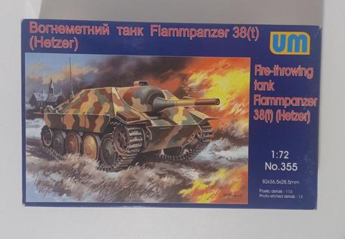 Um (unimodels) 355  1/72 Hetzer Flammpanzer, Hobby en Vrije tijd, Modelbouw | Auto's en Voertuigen, Zo goed als nieuw, Tank, 1:50 of kleiner