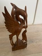 Retro beeld vogel met jong, hout, Indonesië, Huis en Inrichting, Ophalen