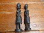 2 ebbenhouten Afrikaanse beeldjes, Antiek en Kunst, Kunst | Beelden en Houtsnijwerken, Ophalen of Verzenden