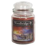 Woodbridge Geurkaars Mountain Sunset 130uur Frambozen Kaneel, Huis en Inrichting, Nieuw, Minder dan 25 cm, Overige materialen